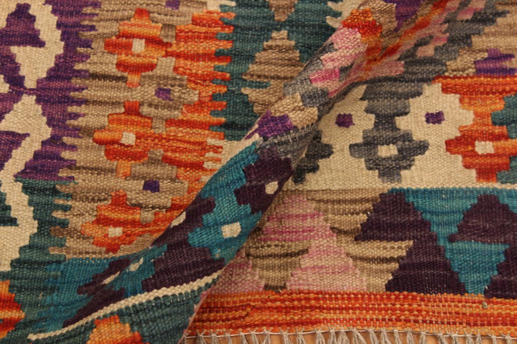 Flat Weave Kilim, Antique, Navaho, Vintage, Handmade, Geometric Kilim Rust Green Hand-Woven Rectangle 100% Wool Area Rug 3 x 5