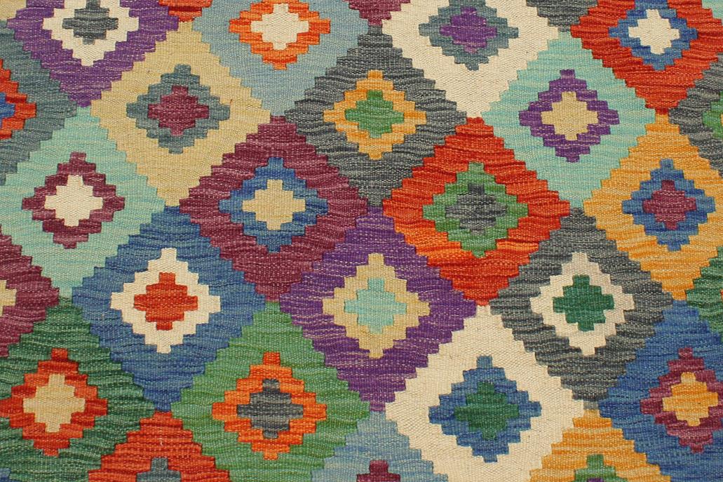 Flat Weave Kilim, Antique, Navaho, Vintage, Handmade, Geometric Kilim Rust Beige Hand-Woven Rectangle 100% Wool Area Rug 3 x 5