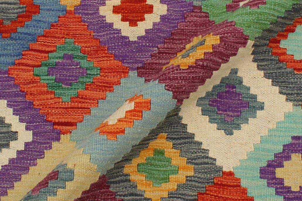 Flat Weave Kilim, Antique, Navaho, Vintage, Handmade, Geometric Kilim Rust Beige Hand-Woven Rectangle 100% Wool Area Rug 3 x 5