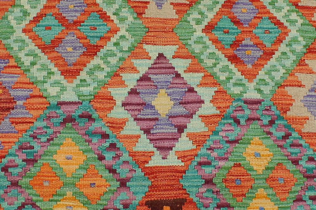 Flat Weave Kilim, Antique, Navaho, Vintage, Handmade, Geometric Kilim Rust Brown Hand-Woven Rectangle 100% Wool Area Rug 3 x 5