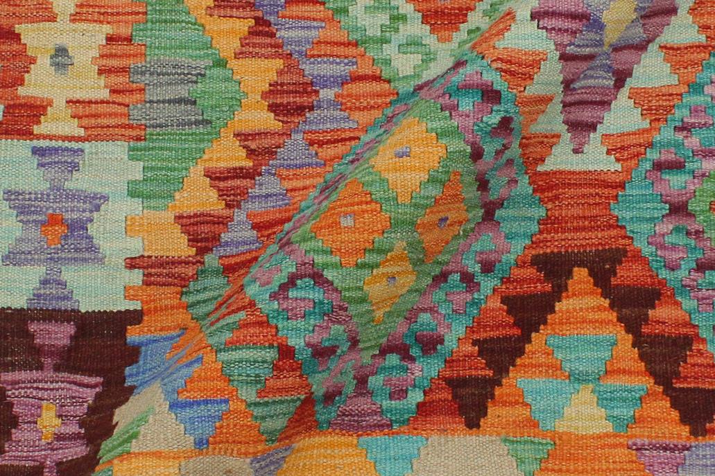 Flat Weave Kilim, Antique, Navaho, Vintage, Handmade, Geometric Kilim Rust Brown Hand-Woven Rectangle 100% Wool Area Rug 3 x 5