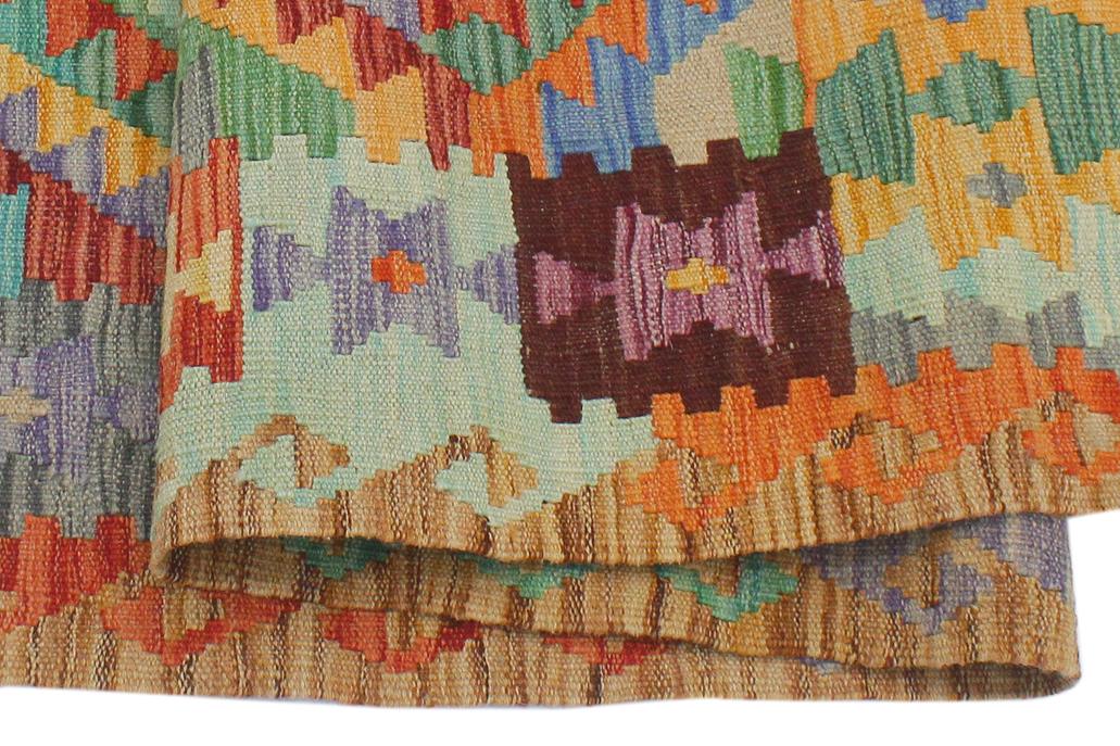 Flat Weave Kilim, Antique, Navaho, Vintage, Handmade, Geometric Kilim Rust Brown Hand-Woven Rectangle 100% Wool Area Rug 3 x 5