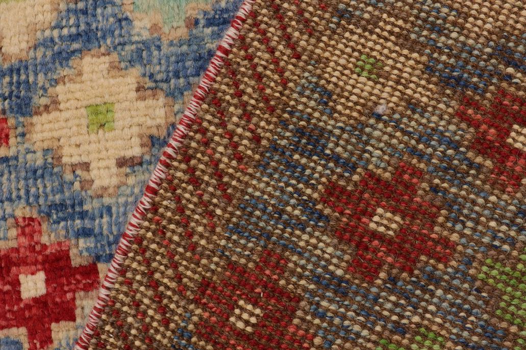 handmade Geometric Balouchi Blue Red Hand Knotted RECTANGLE 100% WOOL area rug 4' x 6'