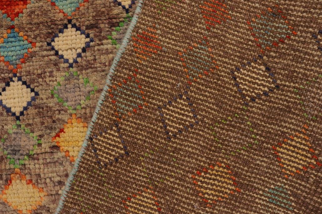 handmade Geometric Balouchi Brown Rust Hand Knotted RECTANGLE 100% WOOL area rug 3' x 5'
