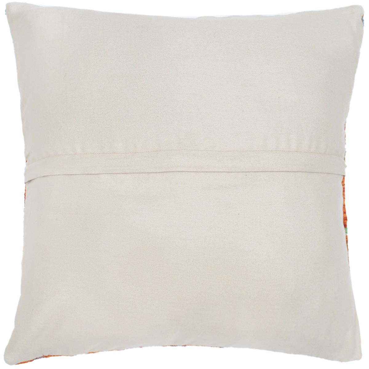 handmade Traditional Pillow Rust Blue Hand-Woven SQUARE 100% WOOL kilim throw pillow