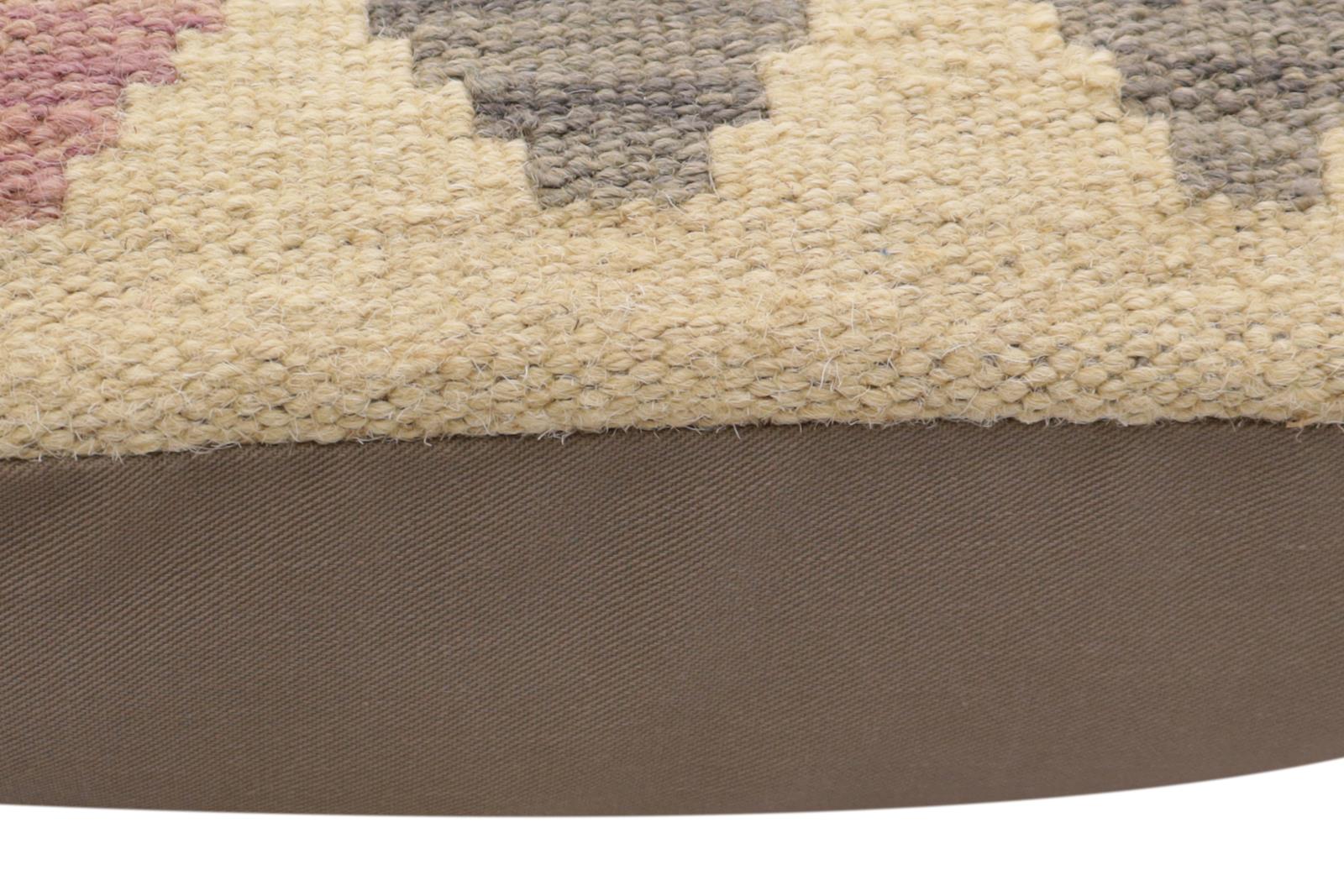 handmade Traditional Pillow Rust Blue Hand-Woven SQUARE 100% WOOL Hand woven turkish pillow2' x 2'