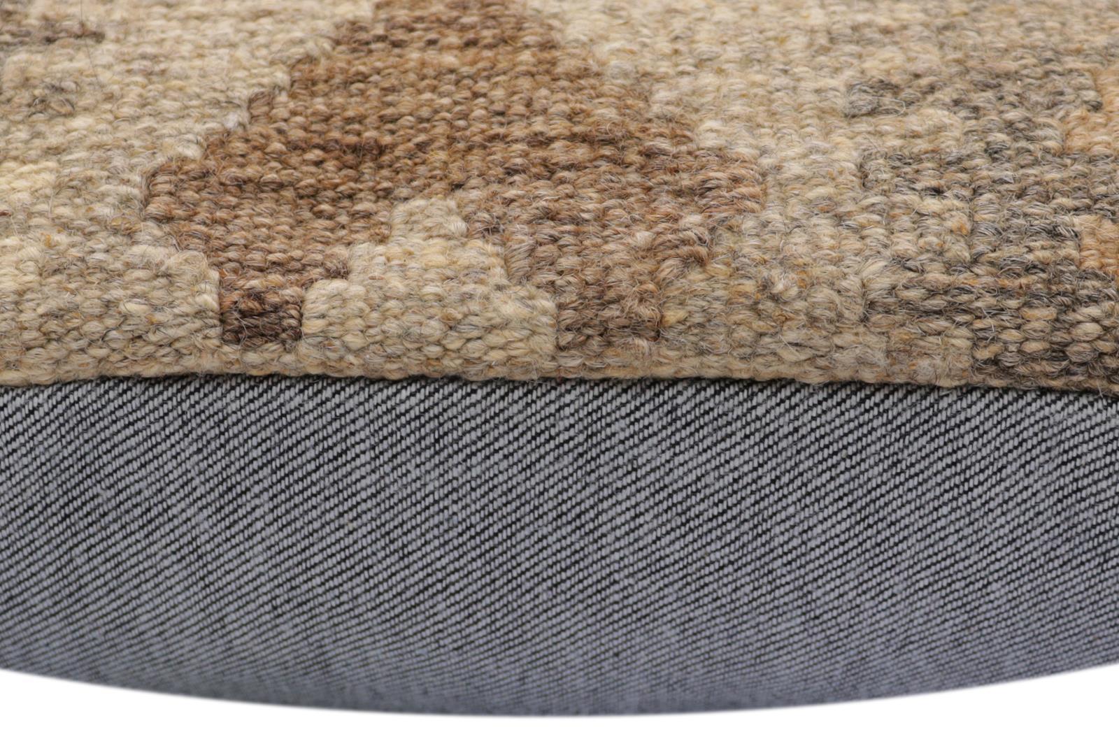 handmade Traditional Pillow Beige Gray Hand-Woven SQUARE 100% WOOL Hand woven turkish pillow2' x 2'