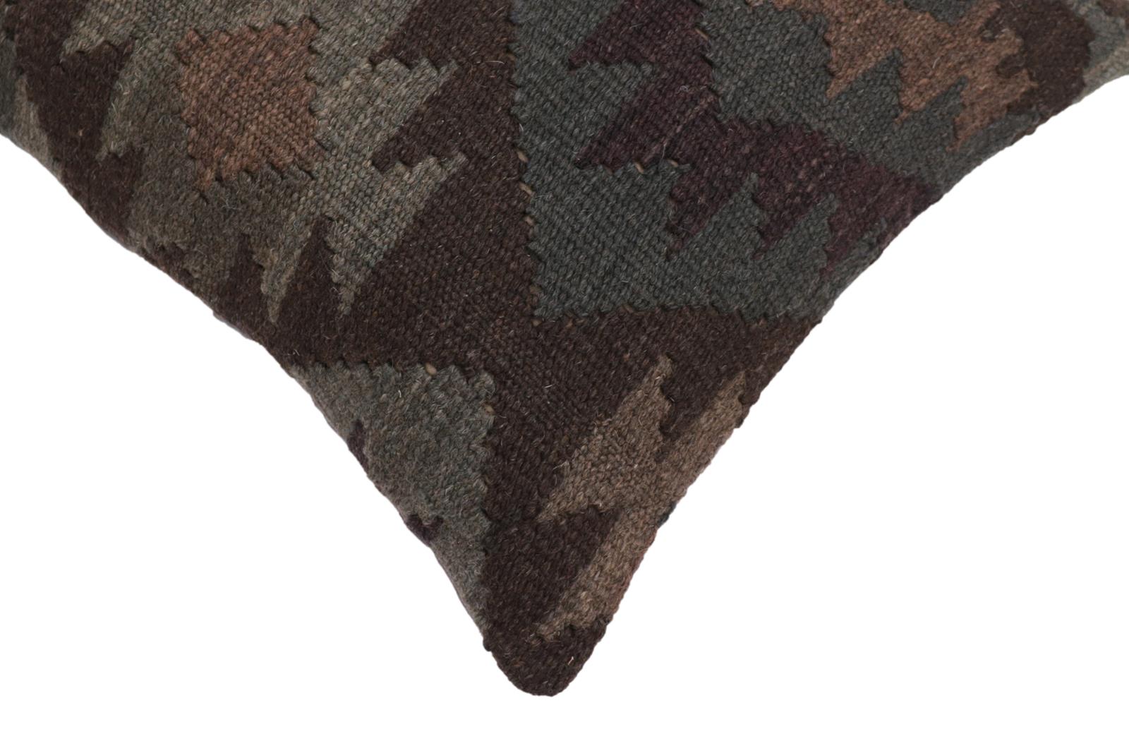 handmade Traditional Pillow Brown Purple Hand-Woven SQUARE 100% WOOL Hand woven turkish pillow2' x 2'