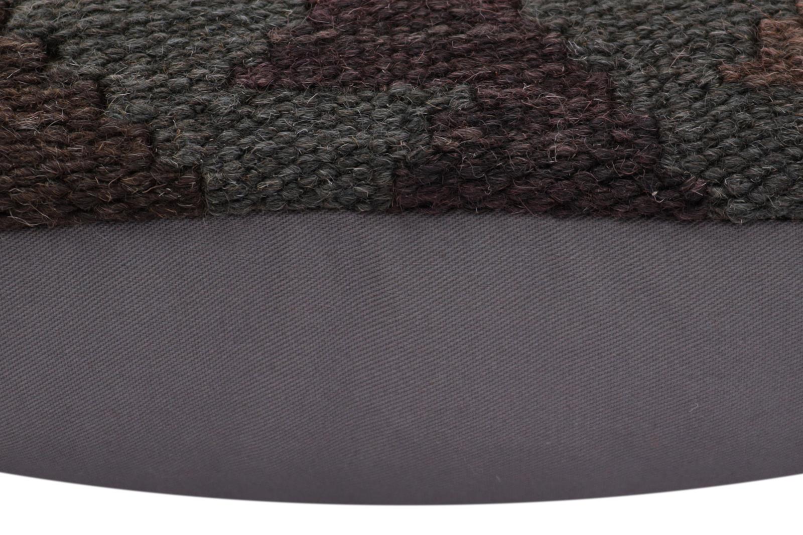 handmade Traditional Pillow Brown Purple Hand-Woven SQUARE 100% WOOL Hand woven turkish pillow2' x 2'