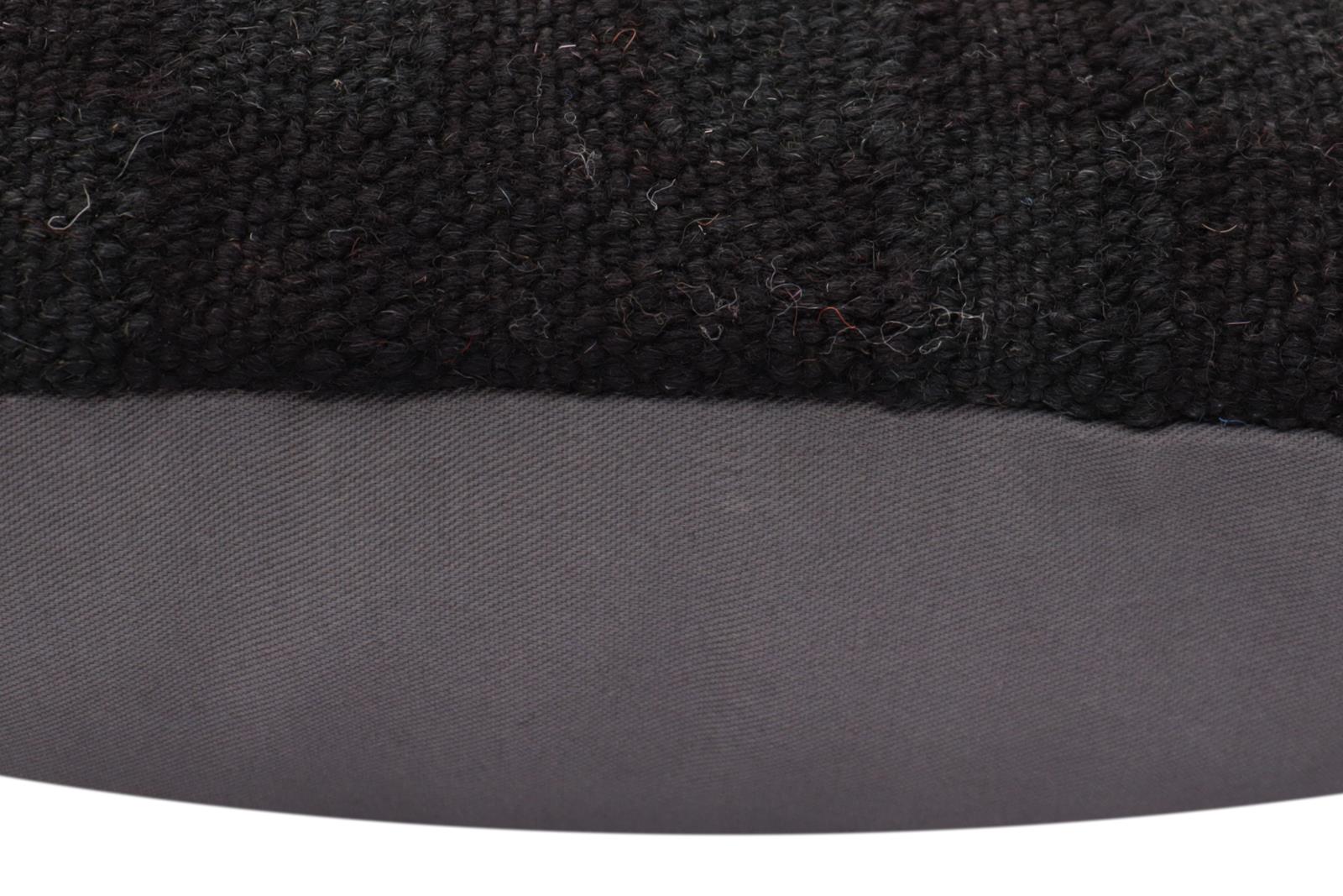 handmade Traditional Pillow Black Green Hand-Woven SQUARE 100% WOOL Hand woven turkish pillow2' x 2'