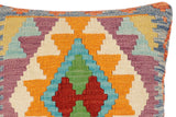 handmade Traditional Pillow Rust Blue Hand-Woven SQUARE 100% WOOL Hand woven turkish pillow2' x 2'