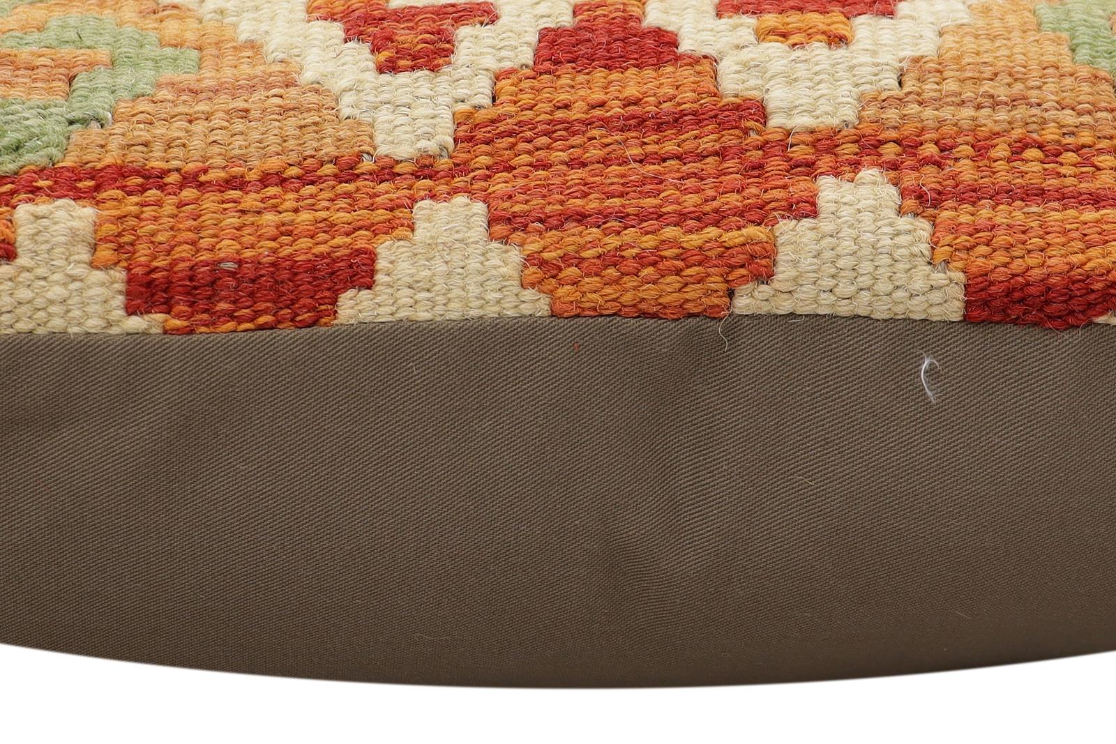 handmade Traditional Pillow Rust Blue Hand-Woven SQUARE 100% WOOL Hand woven turkish pillow2' x 2'