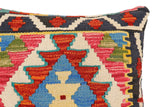 handmade Traditional Pillow Rust Blue Hand-Woven SQUARE 100% WOOL Hand woven turkish pillow2' x 2'