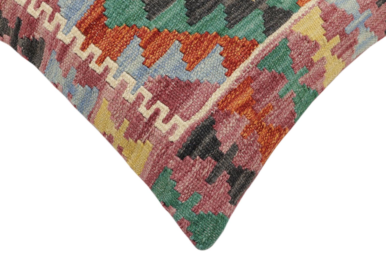 handmade Traditional Pillow Rust Red Hand-made SQUARE 100% WOOL Hand woven turkish pillow2' x 2'