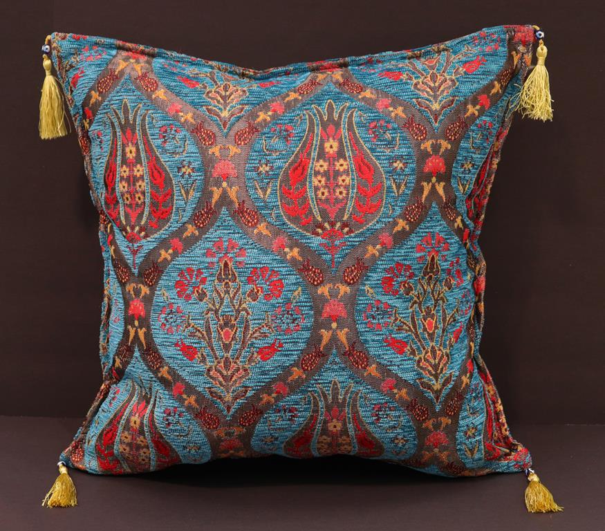 handmade Geometric Pillow Blue Red Handmade RECTANGLE throw pillow 2 x 2