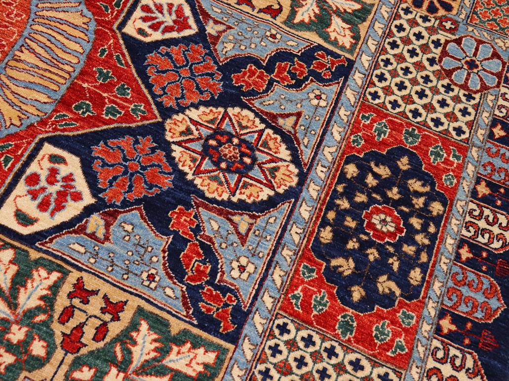 handmade Geometric Mamluk Blue Rust Hand Knotted RECTANGLE 100% WOOL area rug 9x12