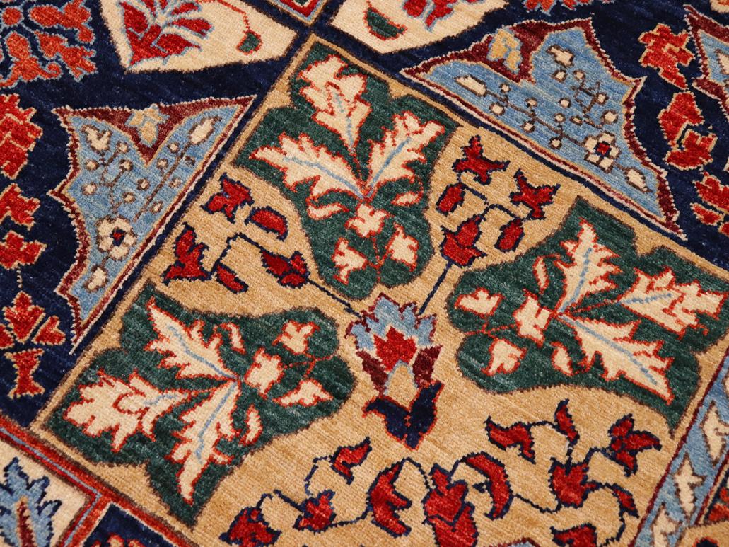 handmade Geometric Mamluk Blue Rust Hand Knotted RECTANGLE 100% WOOL area rug 9x12