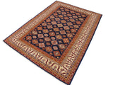 handmade Geometric Super Kazak Blue Beige Hand Knotted RECTANGLE 100% WOOL area rug 9x12