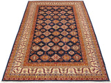 handmade Geometric Super Kazak Blue Beige Hand Knotted RECTANGLE 100% WOOL area rug 9x12
