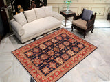 handmade Geometric Super Kazak Blue Red Hand Knotted RECTANGLE 100% WOOL area rug 8x10