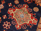 handmade Geometric Super Kazak Blue Red Hand Knotted RECTANGLE 100% WOOL area rug 8x10