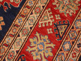 handmade Geometric Super Kazak Blue Red Hand Knotted RECTANGLE 100% WOOL area rug 8x10