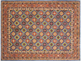 Tribal Kazak Schmidt Lt. Blue/Red Wool Rug - 10'1'' x 13'10''