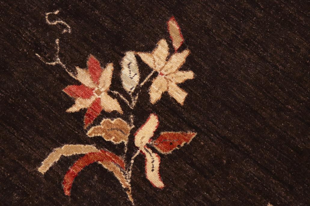 handmade Geometric Kafkaz Chobi Ziegler Brown Beige Hand Knotted RECTANGLE 100% WOOL area rug 10 x 14