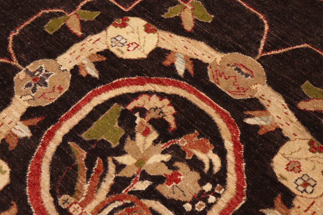 handmade Geometric Kafkaz Chobi Ziegler Brown Beige Hand Knotted RECTANGLE 100% WOOL area rug 10 x 14