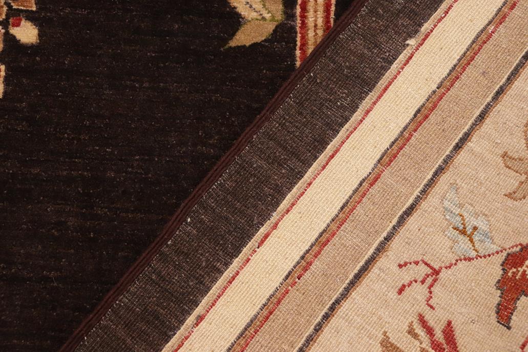 handmade Geometric Kafkaz Chobi Ziegler Brown Beige Hand Knotted RECTANGLE 100% WOOL area rug 10 x 14