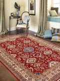 handmade Geometric Super Kazak Red Beige Hand Knotted RECTANGLE 100% WOOL area rug 9x12