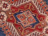 handmade Geometric Super Kazak Blue Beige Hand Knotted RECTANGLE 100% WOOL area rug 8x10