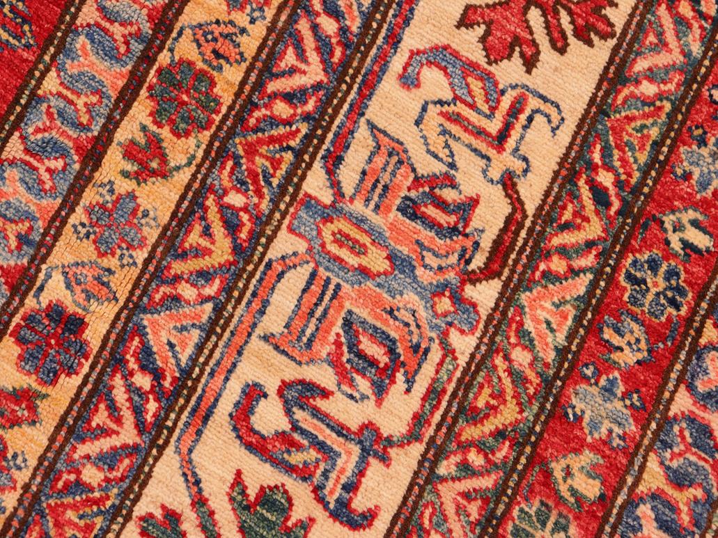 handmade Geometric Super Kazak Red Beige Hand Knotted RECTANGLE 100% WOOL area rug 8x10