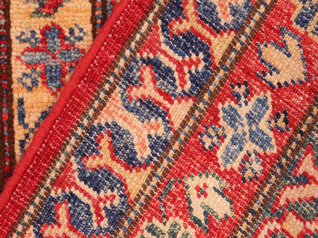 handmade Geometric Super Kazak Red Beige Hand Knotted RECTANGLE 100% WOOL area rug 8x10