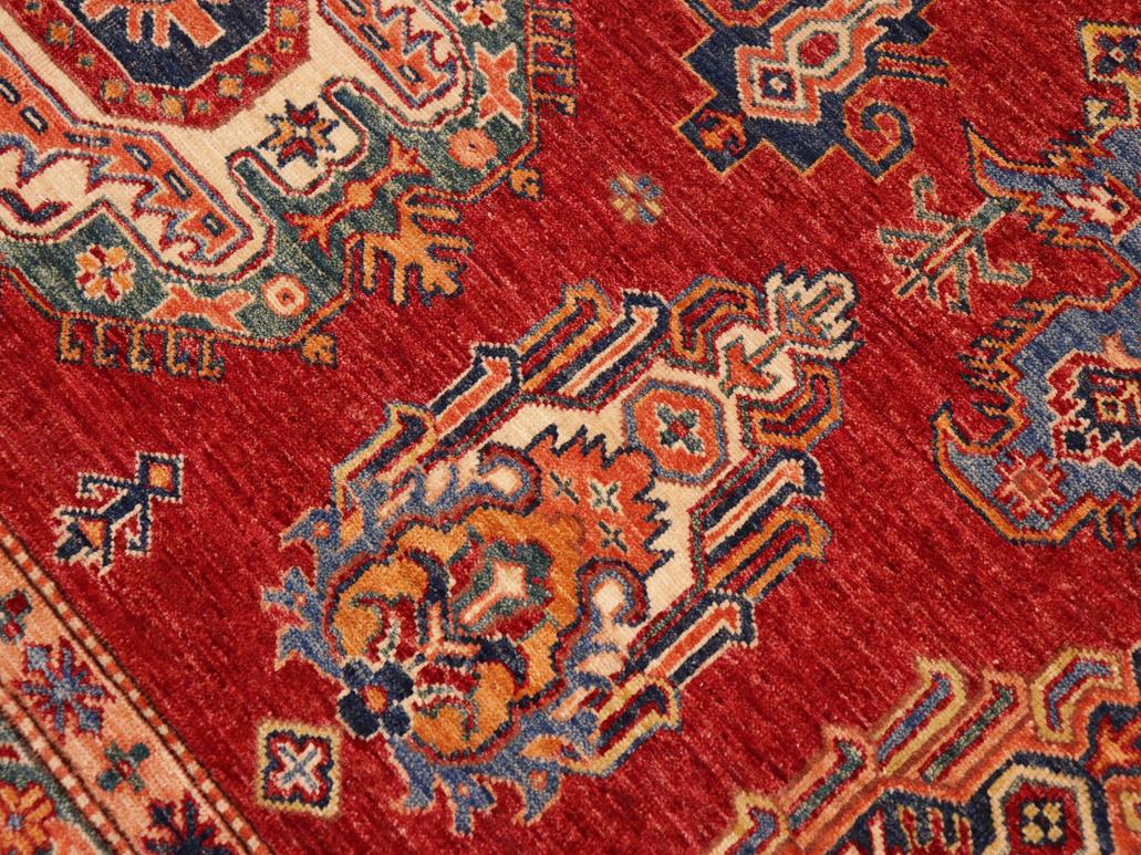 handmade Geometric Super Kazak Red Beige Hand Knotted RECTANGLE 100% WOOL area rug 9x13