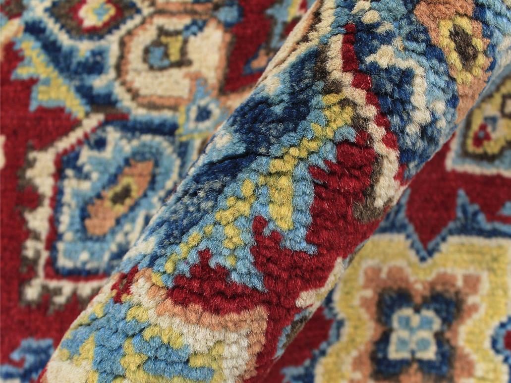 handmade Geometric Kazak Red Beige Hand Knotted RECTANGLE 100% WOOL area rug 3x4