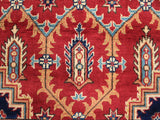 handmade Geometric Kazak Red Beige Hand Knotted RECTANGLE 100% WOOL area rug 6x8