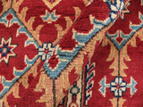 handmade Geometric Kazak Red Beige Hand Knotted RECTANGLE 100% WOOL area rug 6x8