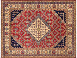 Rustic Kazak Gerry Red/Beige Wool Rug - 5'8'' x 7'10''