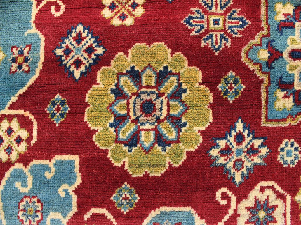 handmade Geometric Kazak Red Beige Hand Knotted RECTANGLE 100% WOOL area rug 6x9