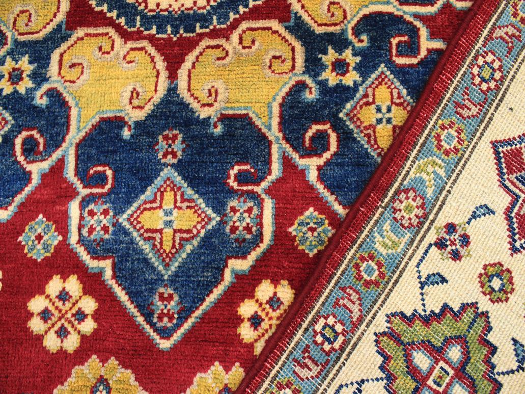 handmade Geometric Kazak Red Beige Hand Knotted RECTANGLE 100% WOOL area rug 6x9