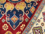 handmade Geometric Kazak Red Beige Hand Knotted RECTANGLE 100% WOOL area rug 6x9