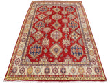 handmade Geometric Kazak Red Beige Hand Knotted RECTANGLE 100% WOOL area rug 9x12