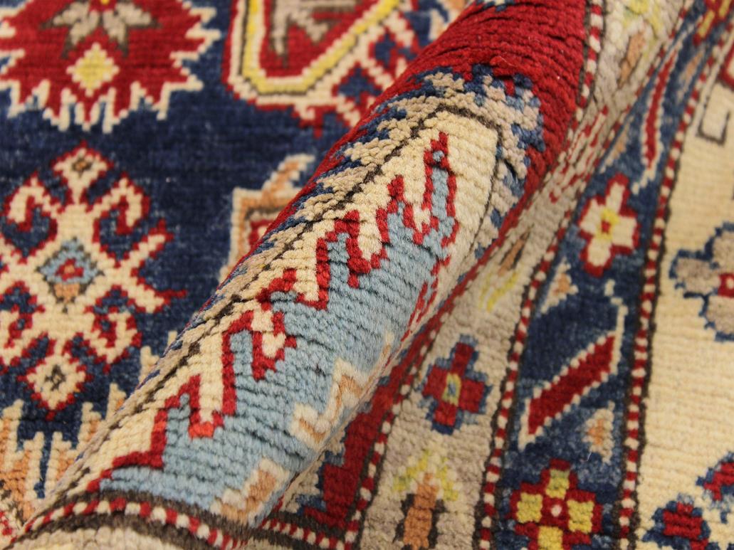 handmade Geometric Kazak Red Beige Hand Knotted RECTANGLE 100% WOOL area rug 9x12