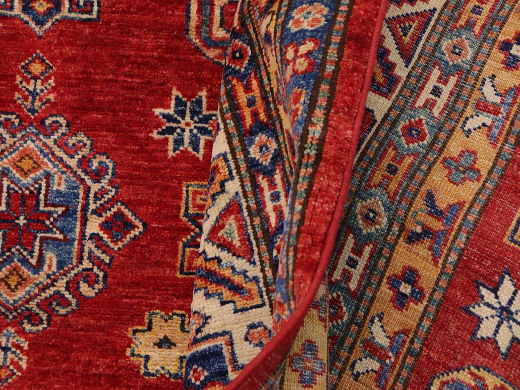 handmade Geometric Super Kazak Red Beige Hand Knotted RECTANGLE 100% WOOL area rug 8x10