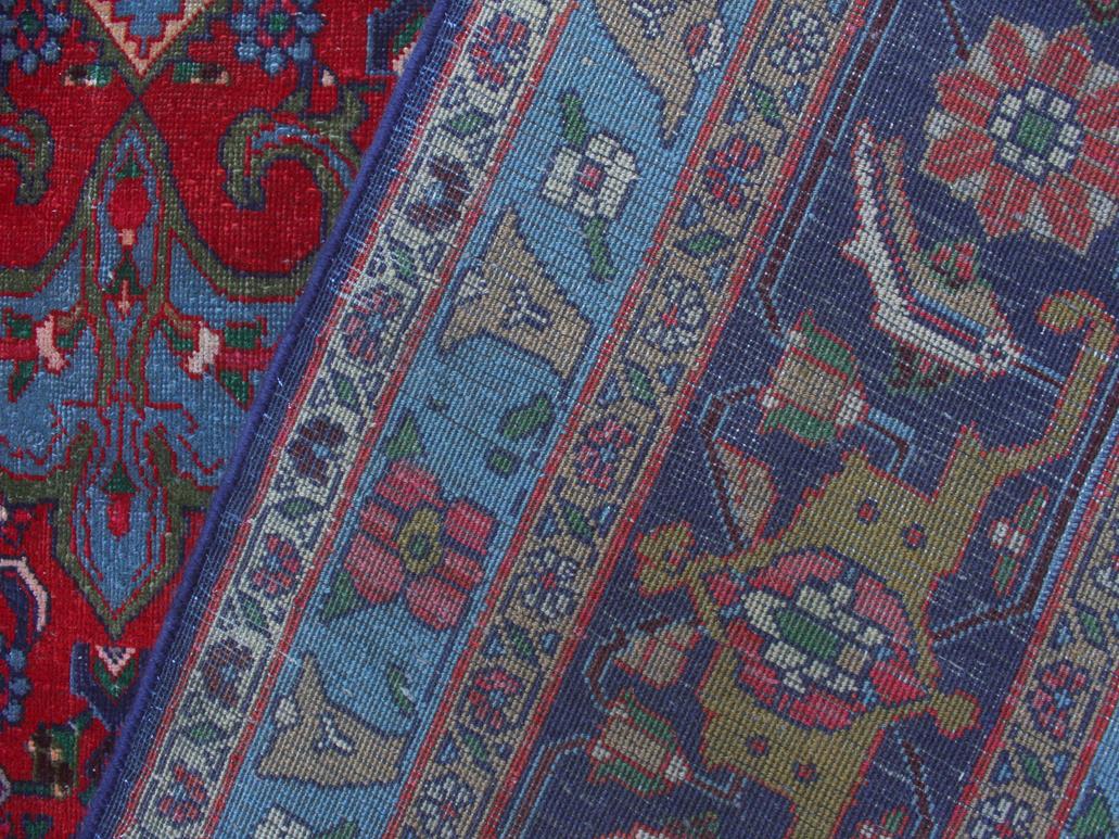 handmade Medallion, Traditional Tabriz Red Blue Hand Knotted RECTANGLE 100% WOOL area rug 10x13