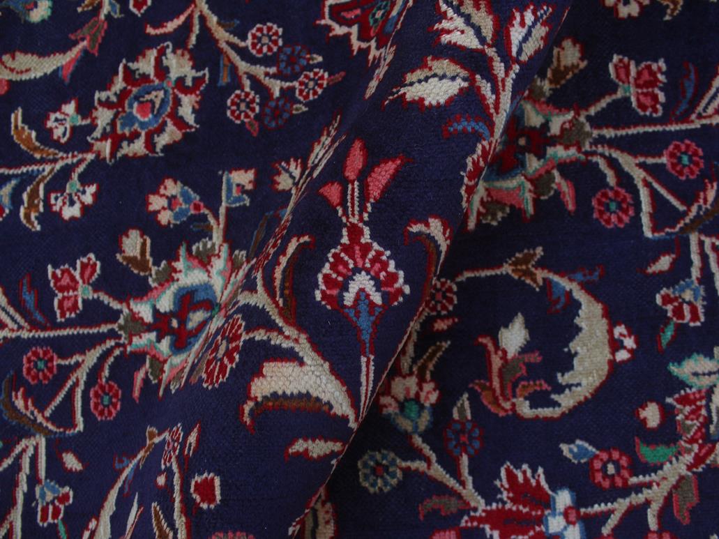 handmade Medallion, Traditional Kashan Blue Red Hand Knotted RECTANGLE 100% WOOL area rug 10x13