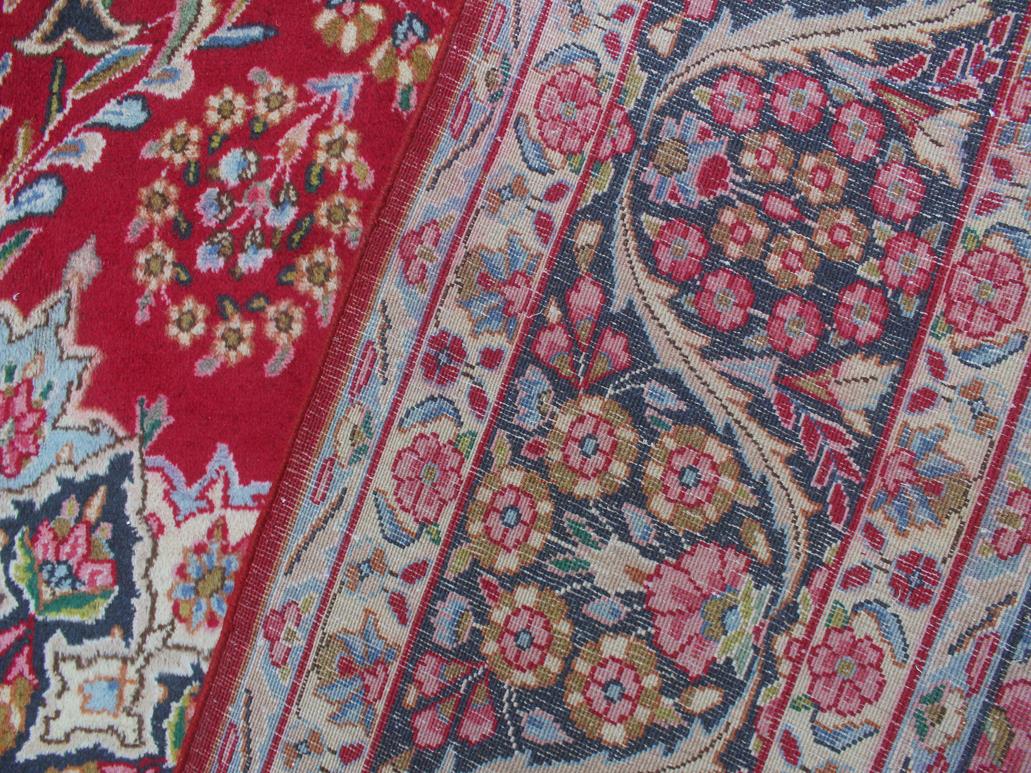 handmade Medallion, Traditional Tabriz Red Blue Hand Knotted RECTANGLE 100% WOOL area rug 10x13