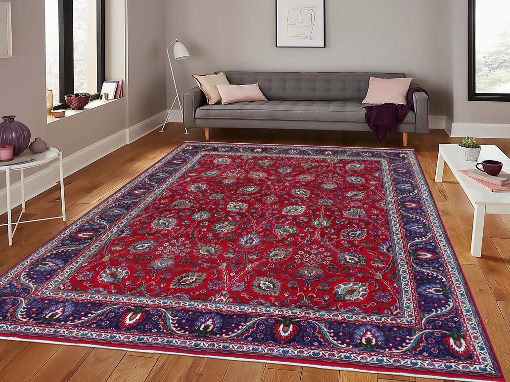 handmade Medallion, Traditional Tabriz Red Purple Hand Knotted RECTANGLE 100% WOOL area rug 10x13