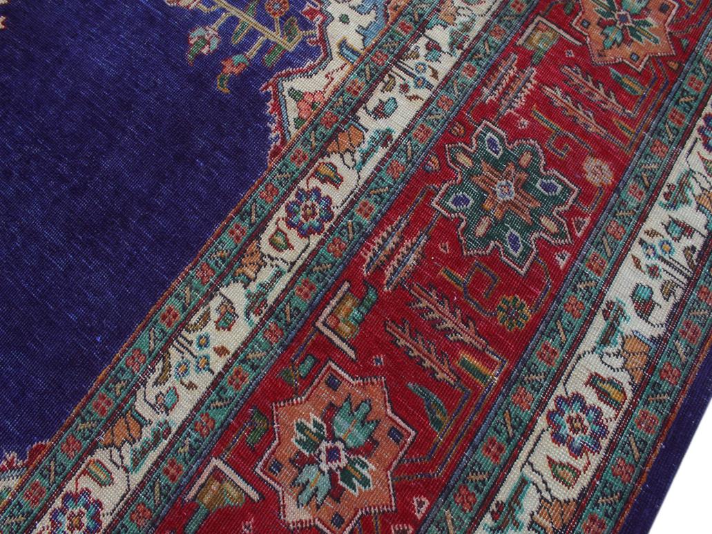 handmade Medallion, Traditional Tabriz Blue Red Hand Knotted RECTANGLE 100% WOOL area rug 10x13